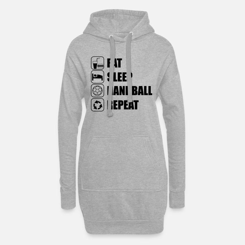EAT SLEEP HANDBALL - Hoodie-Kleid - Grau meliert