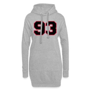 Number93 - Sweat-shirt à capuche long Femme - gris chiné - Devant