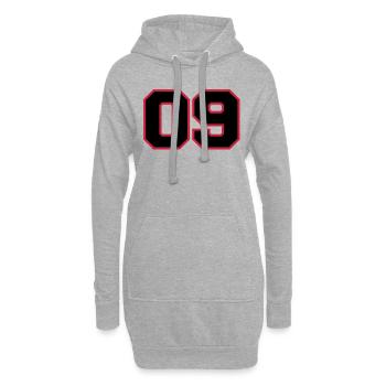 number 09 - Hoodie-Kleid - Grau meliert - Vorne