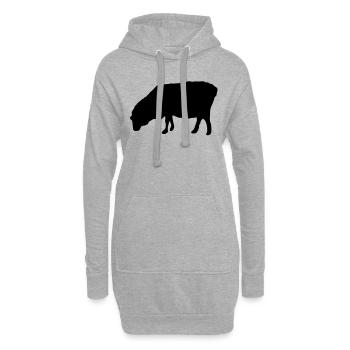 Schafe Schafe Silhouette Schatten Shadow1 - Hoodie-Kleid - Grau meliert - Vorne