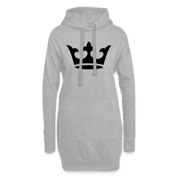 couronne - Sweat-shirt à capuche long Femme - gris chiné - Devant