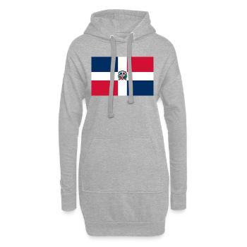 Drapeau de la République dominicaine - Sweat-shirt à capuche long Femme - gris chiné - Devant