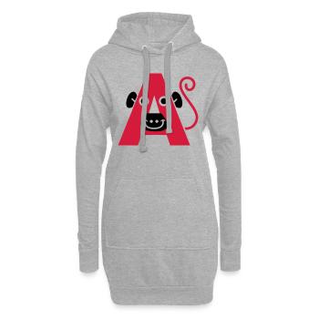 letter a - Hoodie-Kleid - Grau meliert - Vorne