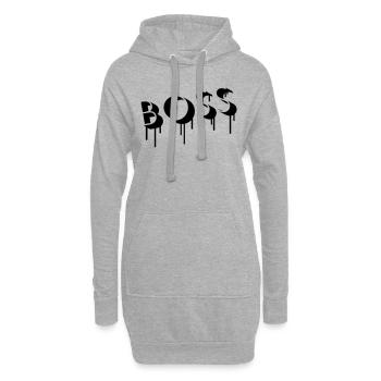 Boss Graffiti - Sweat-shirt à capuche long Femme - gris chiné - Devant