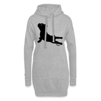 Aphrodite | Französische Bulldogge - Hoodie-Kleid - Grau meliert - Vorne