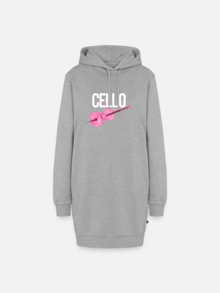 Rosa Cello Mädchen - Hoodie-Kleid - Grau meliert