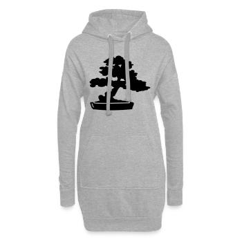 Bonsai Baum - Hoodie-Kleid - Grau meliert - Vorne