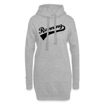 Running - Sweat-shirt à capuche long Femme - gris chiné - Devant