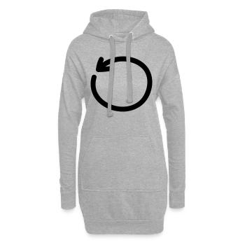 drehen_pfeil_f1 - Hoodie-Kleid - Grau meliert - Vorne