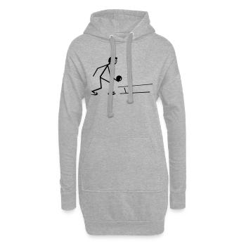 Kegeln, Bowling - Hoodie-Kleid - Grau meliert - Vorne