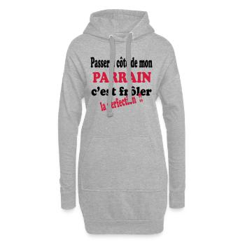 Mon parrain c'est la perfection !! 111 - Hoodie Dress - heather grey - Front