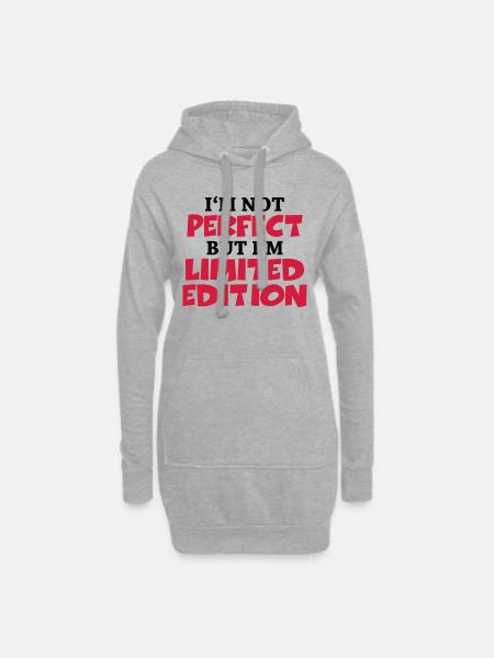 I'm not perfect, but I'm limited edition - Hoodie-Kleid - Grau meliert