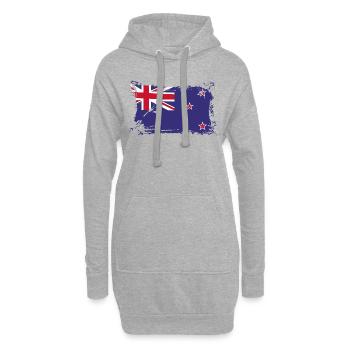 New Zealand Flag, Flagge Neuseeland - Hoodie-Kleid - Grau meliert - Vorne