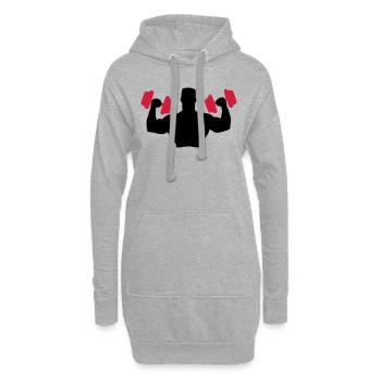 Muscle Man Training - Sweat-shirt à capuche long Femme - gris chiné - Devant