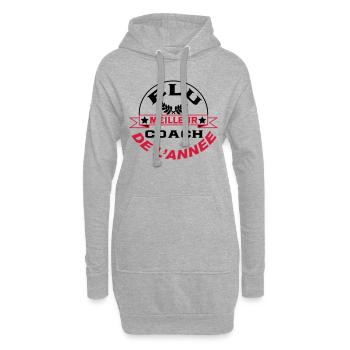 Elu meilleur coach de l'année - Sweat-shirt à capuche long Femme - gris chiné - Devant
