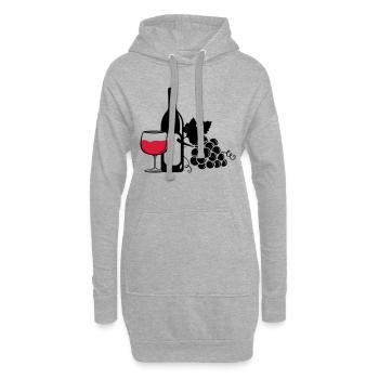 wine bottle grapes - Hoodie-Kleid - Grau meliert - Vorne