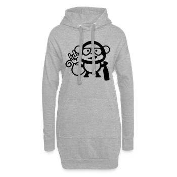 monkey party cool - Hoodie-Kleid - Grau meliert - Vorne
