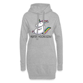 Hufen hochlegen - Hoodie-Kleid - Grau meliert - Vorne