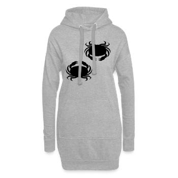 krebs_krabbe_002 - Sweat-shirt à capuche long Femme - gris chiné - Devant