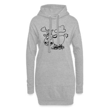 Les chèvres grimpent - Sweat-shirt à capuche long Femme - gris chiné - Devant