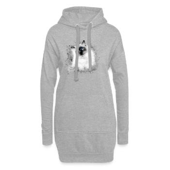 cat, siam cat, ragdoll ,painting,graffiti - Hoodie Dress - heather grey - Front