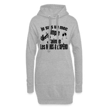 mobs et apéro - Sweat-shirt à capuche long Femme - gris chiné - Devant