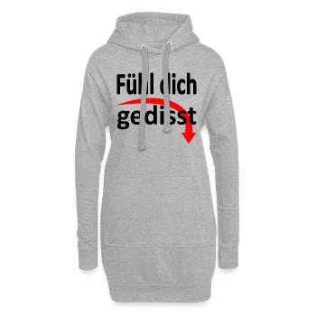 Fühl dich gedisst - Version 2 - Hoodie-Kleid - Grau meliert - Vorne