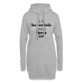 Ce fût une bien belle journée de merde humour - Sweat-shirt à capuche long Femme - gris chiné - Devant