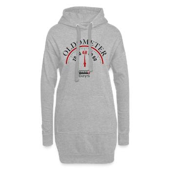 Oldometer 48.Geburtstag - Hoodie-Kleid - Grau meliert - Vorne