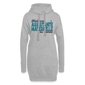 la meilleure assistante maternelle au monde - Sweat-shirt à capuche long Femme - gris chiné - Devant