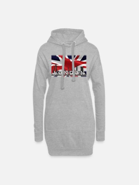 Londres - Sweat-shirt à capuche long Femme - gris chiné