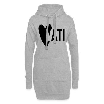Vati Vatertag Papa hab dich lieb Vater Papi Motiv - Hoodie-Kleid - Grau meliert - Vorne