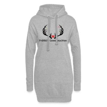 Geweihnachten - Hoodie-Kleid - Grau meliert - Vorne