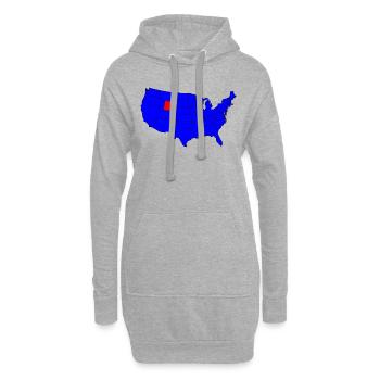 Bundesstaat Wyoming Lage - Hoodie-Kleid - Grau meliert - Vorne