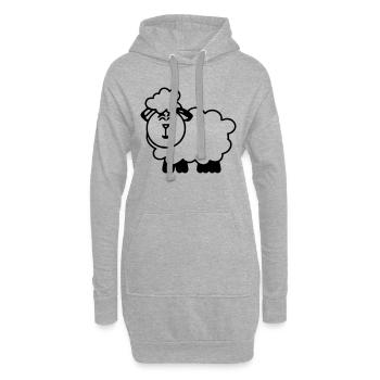 Lustiges Schaf Cartoon Geschenkidee Vektor - Hoodie-Kleid - Grau meliert - Vorne