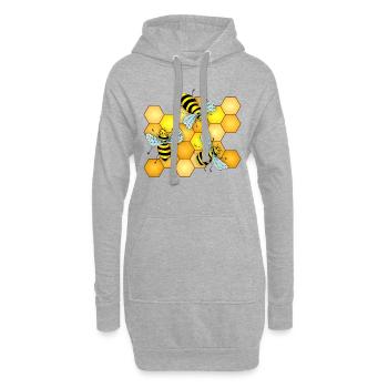 Insekten - Hoodie-Kleid - Grau meliert - Vorne