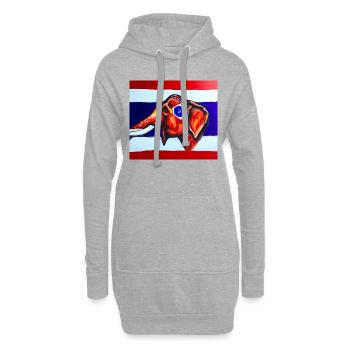 elefant thaiflagge - Hoodie-Kleid - Grau meliert - Vorne