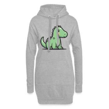 Dinosaure - Sweat-shirt à capuche long Femme - gris chiné - Devant