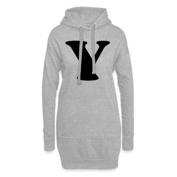 Lettre y - Sweat-shirt à capuche long Femme - gris chiné - Devant