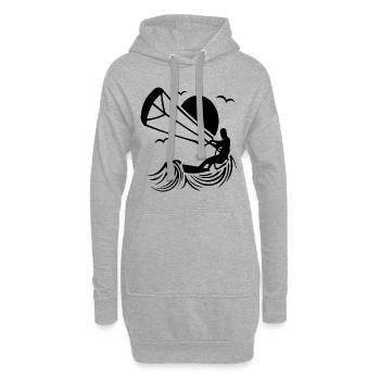 Kitesurfer Silhouette, Kiten Abenteuer Design - Hoodie-Kleid - Grau meliert - Vorne