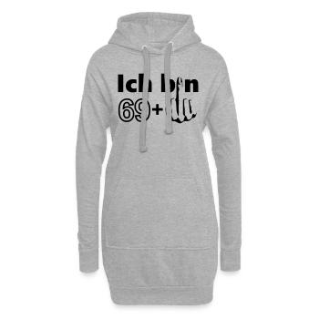 70. Geburtstag Ich bin 69 + - Hoodie-Kleid - Grau meliert - Vorne
