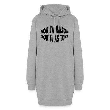 Soit j'ai raison, soit tu as tort - Sweat-shirt à capuche long Femme - gris chiné - Devant