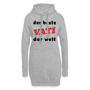Der beste VATI PAPA der welt - Sweat-shirt à capuche long Femme - gris chiné - Devant