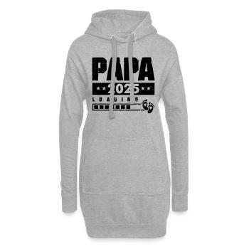 Papa 2025 Chargement - Sweat-shirt à capuche long Femme - gris chiné - Devant