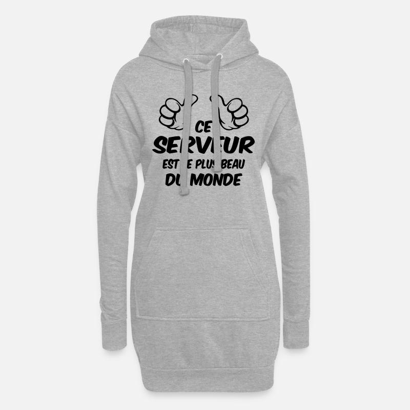 BESTER SERVER - Hoodie-Kleid - Grau meliert