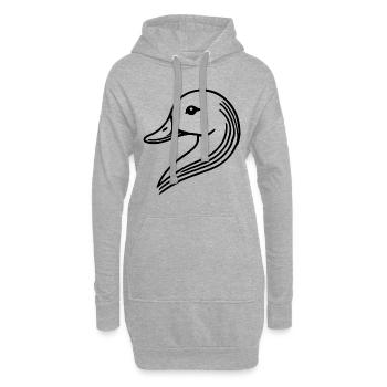 Tête de silhouette de cygne de canard minimaliste - Sweat-shirt à capuche long Femme - gris chiné - Devant
