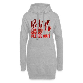 Baby loading babes women mother design newborn - Hoodie Dress - heather grey - Front