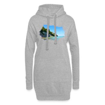 Île de Rügen Mer Baltique - Sweat-shirt à capuche long Femme - gris chiné - Devant