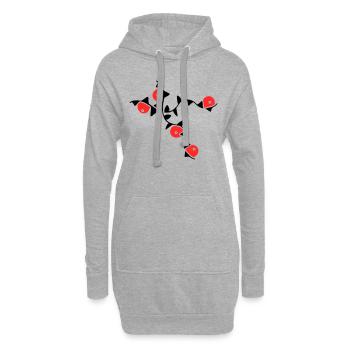 Vrilles de fleurs - Sweat-shirt à capuche long Femme - gris chiné - Devant