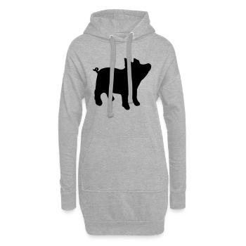 schwein - Hoodie-Kleid - Grau meliert - Vorne
